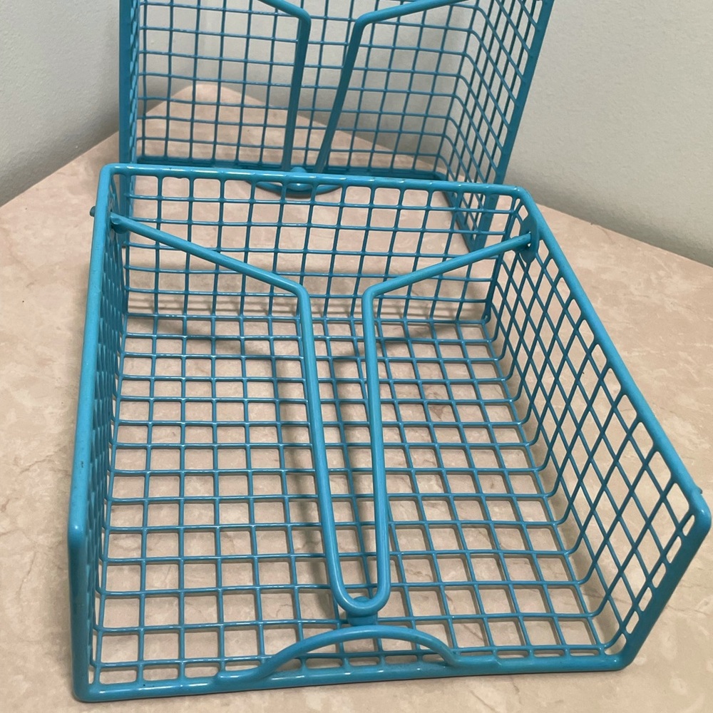 Vintage Blue Metal Napkin Holder, Retro Kitschy Napkin Display, Decor